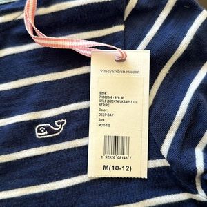 Vineyard Vines Striped Boatneck Simple Tee-Girls M